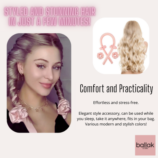 Woman sleeping with pink heatless curling rod headband for overnight curls