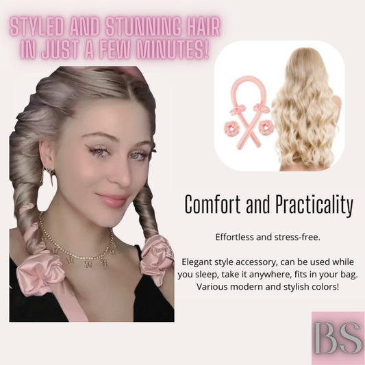 Heatless Curling Rod Headband - Silk Hair Curler for Natural Waves