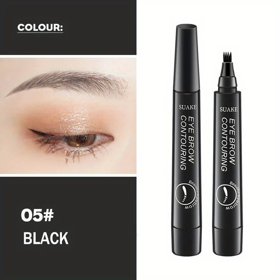 SUAKE eye brow contouring product with an eye close-up and color swatch labeled 05# Black.