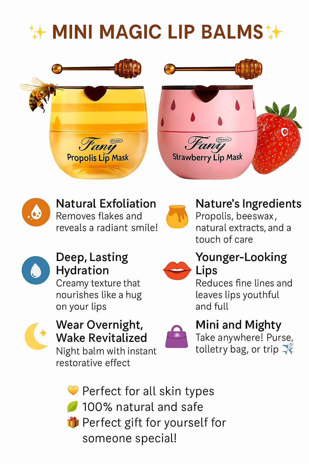 Mini Lip Balms Exfoliating & Hydrating