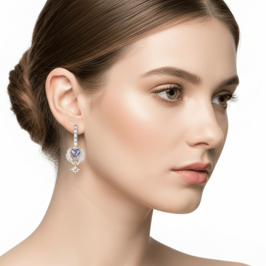 925 Sterling Silver Charm Earrings - Delicate Dangle Hoops Collection