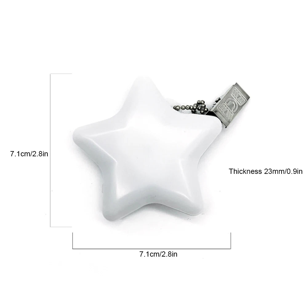 White star-shaped USB drive with dimensions indicated on a white background