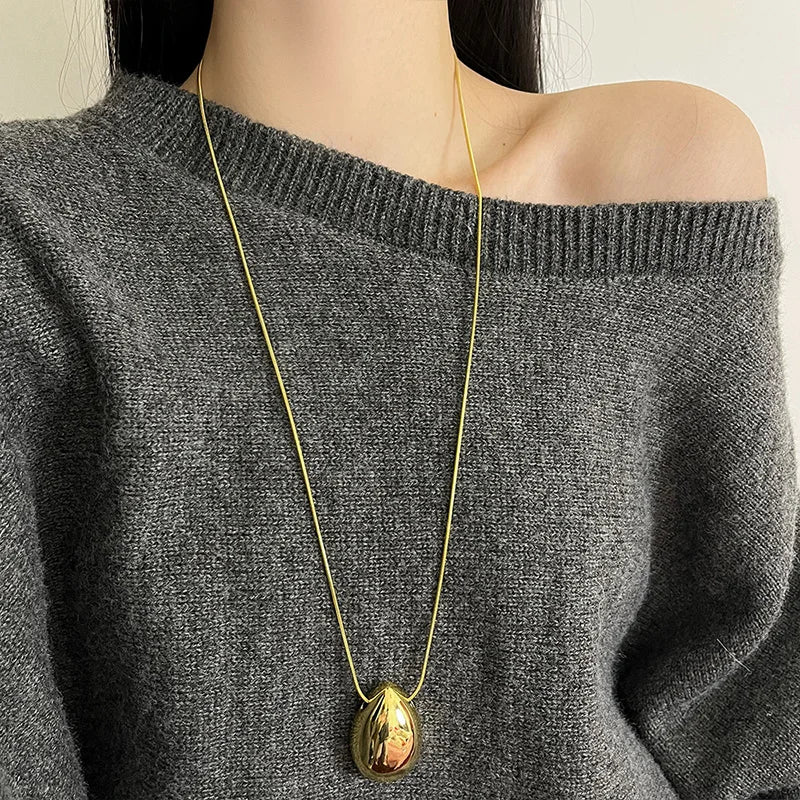 Metal Water Drop Necklace