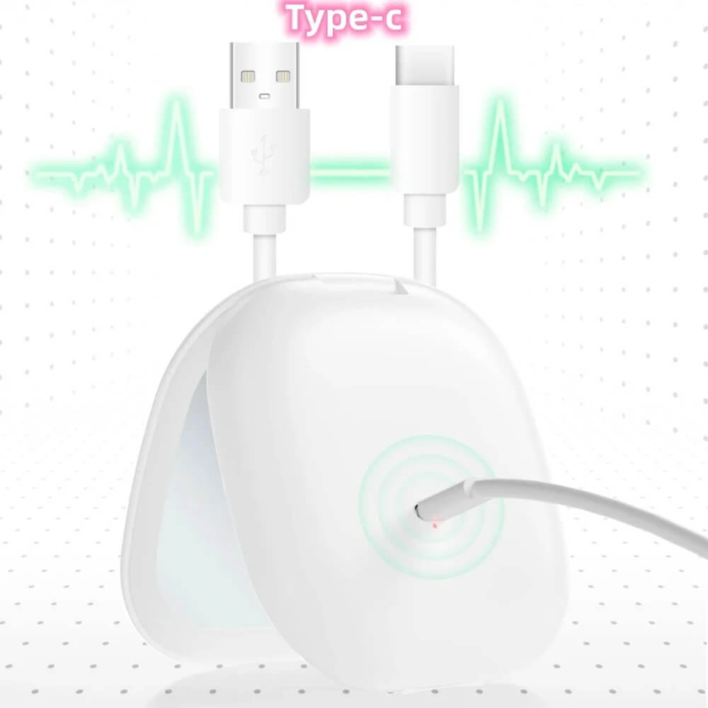 White electronic device with USB cable and 'Type-C' label on a white background