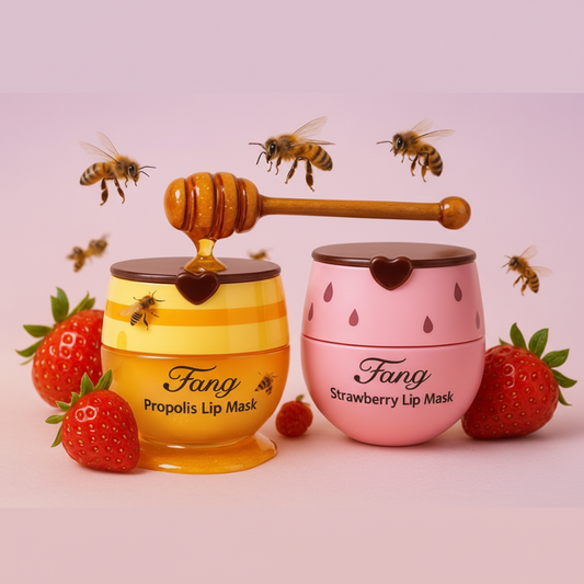 Mini Lip Balms - Exfoliating & Hydrating Propolis & Strawberry Lip Mask Set
